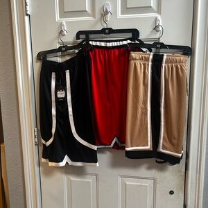 WSS Men's Athletic Shorts - Black, Red, and Tan